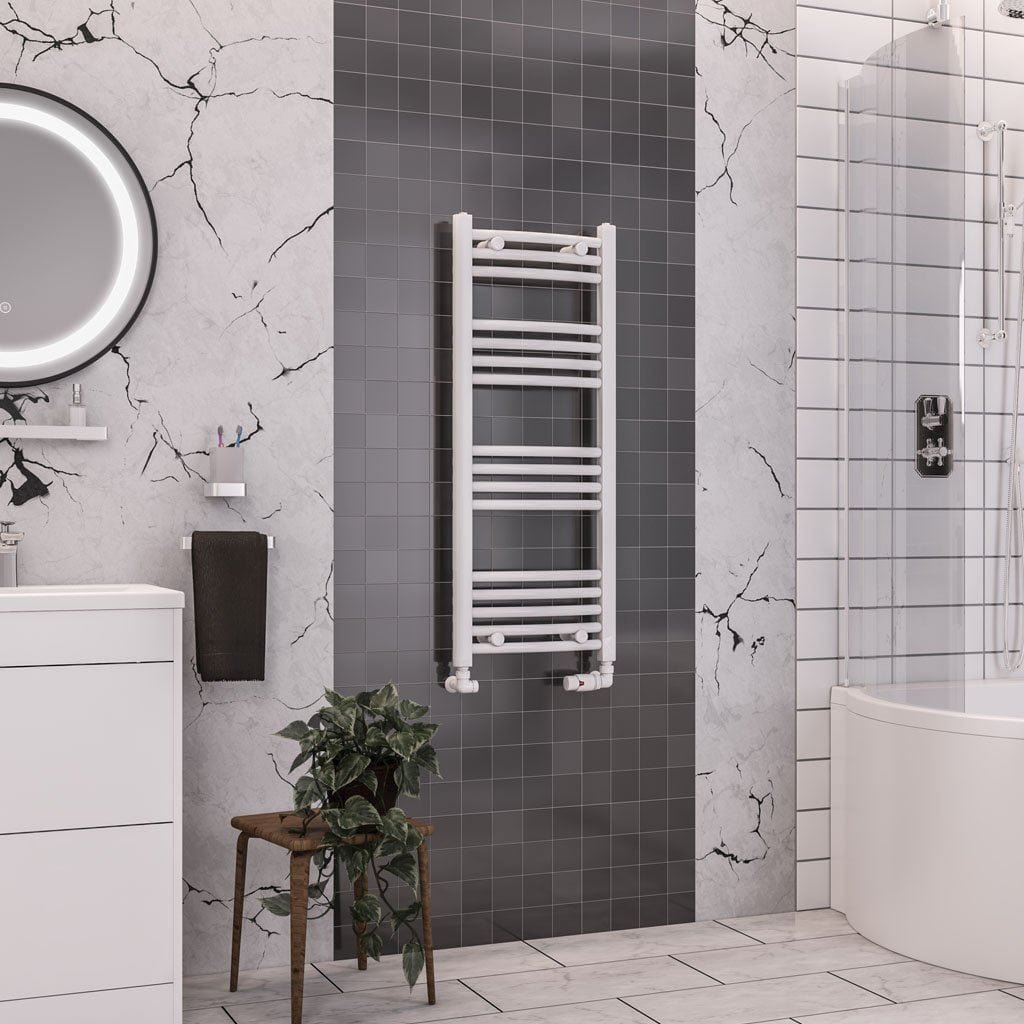 Eastbrook Wendover Curved Vertical Heated Towel Rail in White