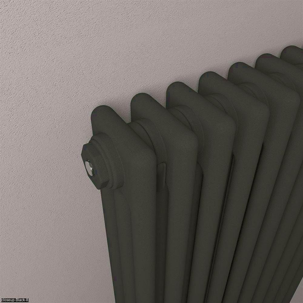 Eastbrook Rivassa Traditional 3 Column Radiator in Matt Black