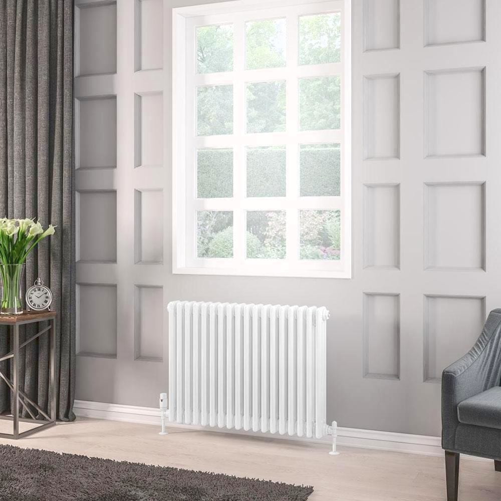 Eastbrook Column Radiator Eastbrook Rivassa Traditional 3 Column Radiator in White 600 x 833 / Electric Only