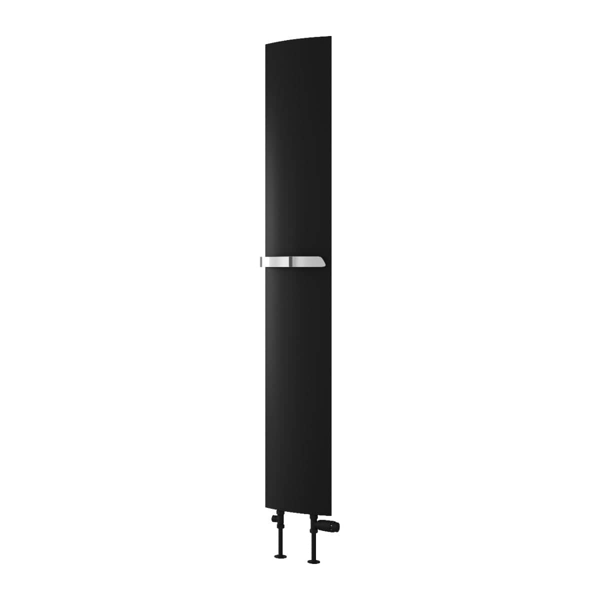 Reina Flat Panel Radiator Reina Picoli Aluminium Central Heating Vertical Radiator Black / 1800 x 280mm