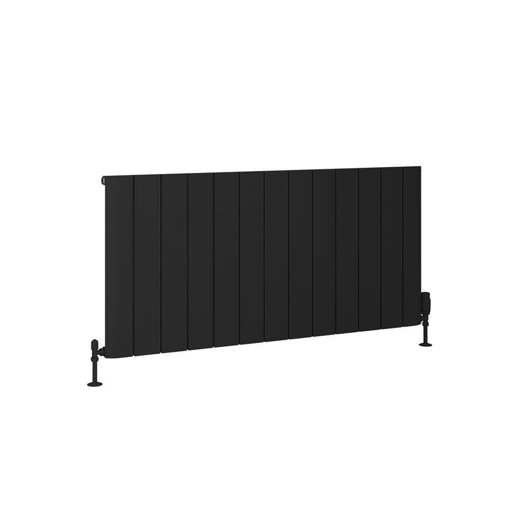 Eastbrook Panel Radiators Eastbrook Peretti Straight Horizontal Aluminum Radiator in Matt Black