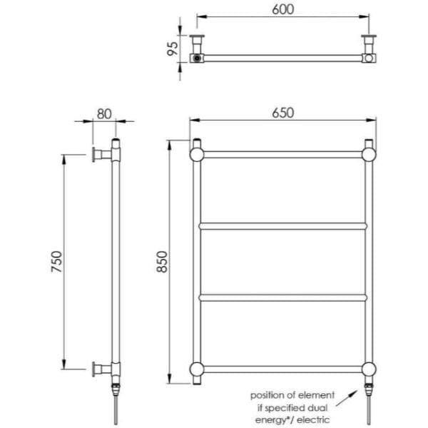Vogue Designer Towel Radiators Vogue Venture Straight Designer Towel Radiator in Chrome
