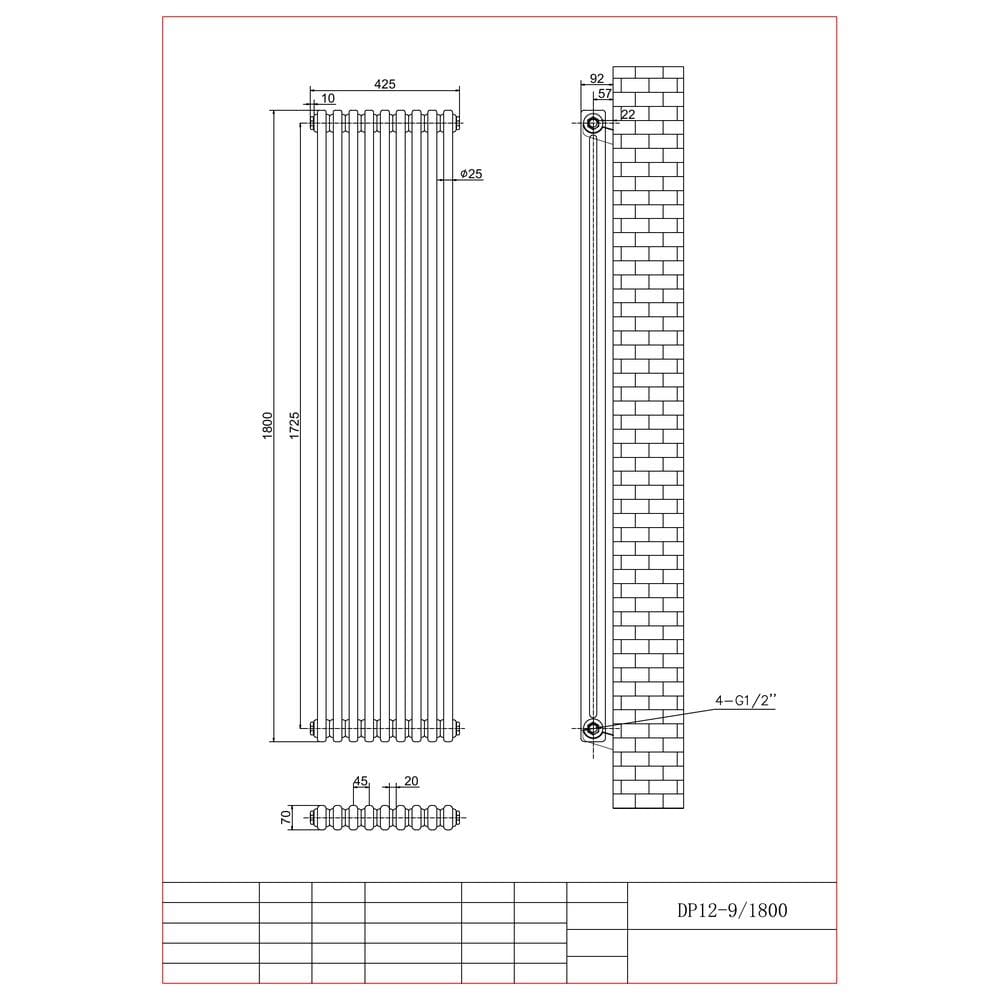 Aquarius Bathrooms Column Radiator Aquarius Foundry Vertical 2 Column Radiator in White