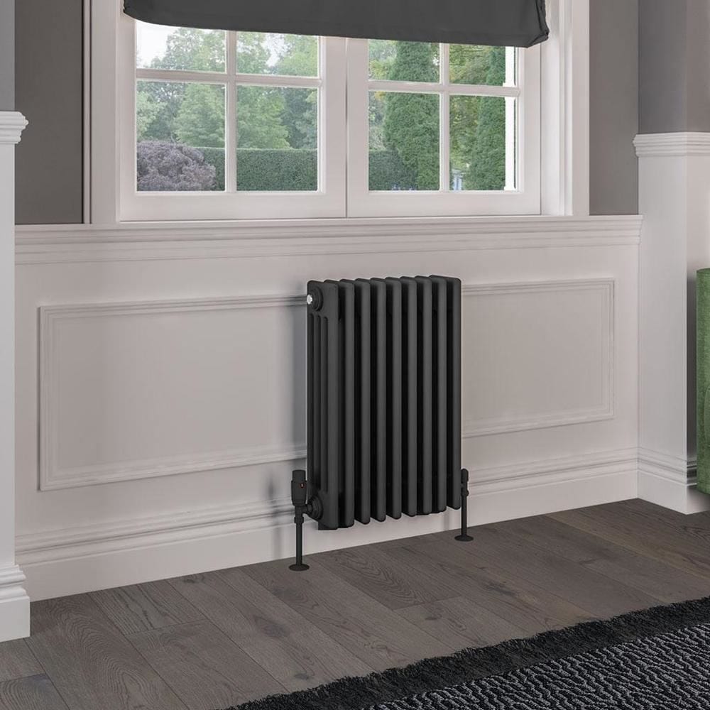 Eastbrook Column Radiator Eastbrook Rivassa Traditional 4 Column Radiator in Matt Anthracite 600 x 425 / Central Heating