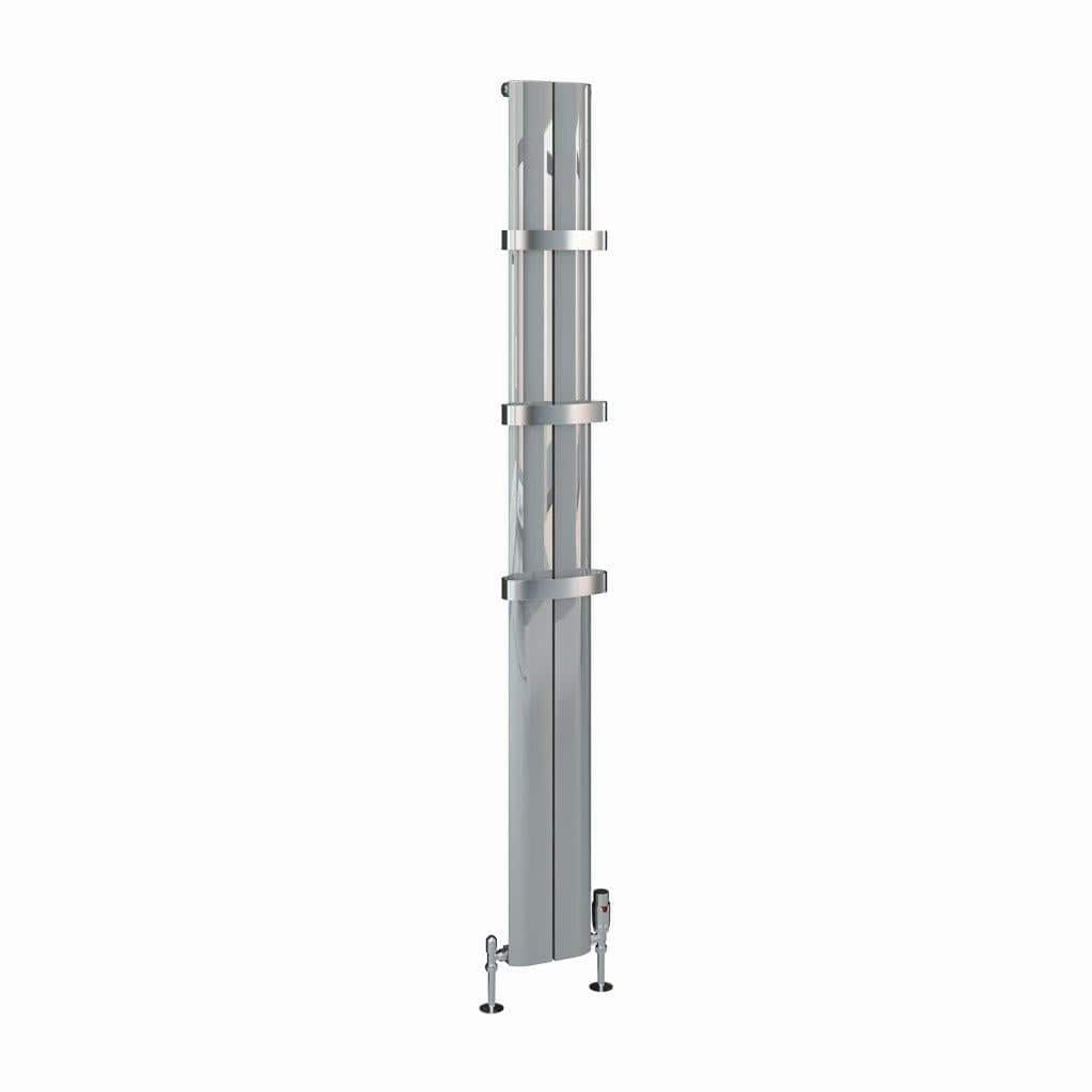 Eastbrook Panel Radiators Eastbrook Berlini Straight Vertical Aluminium Radiator in Polished Aluminium