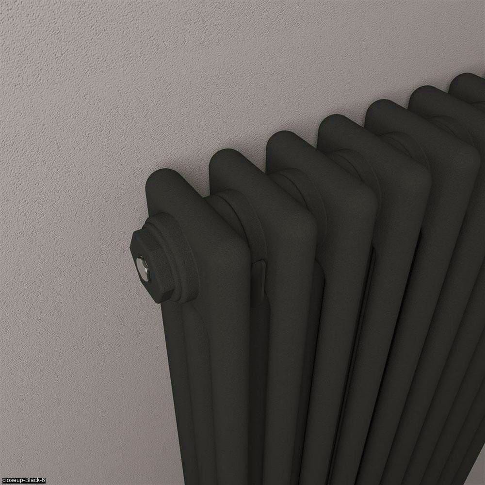 Eastbrook Column Radiator Eastbrook Rivassa Traditional 3 Column Radiator in Matt Black