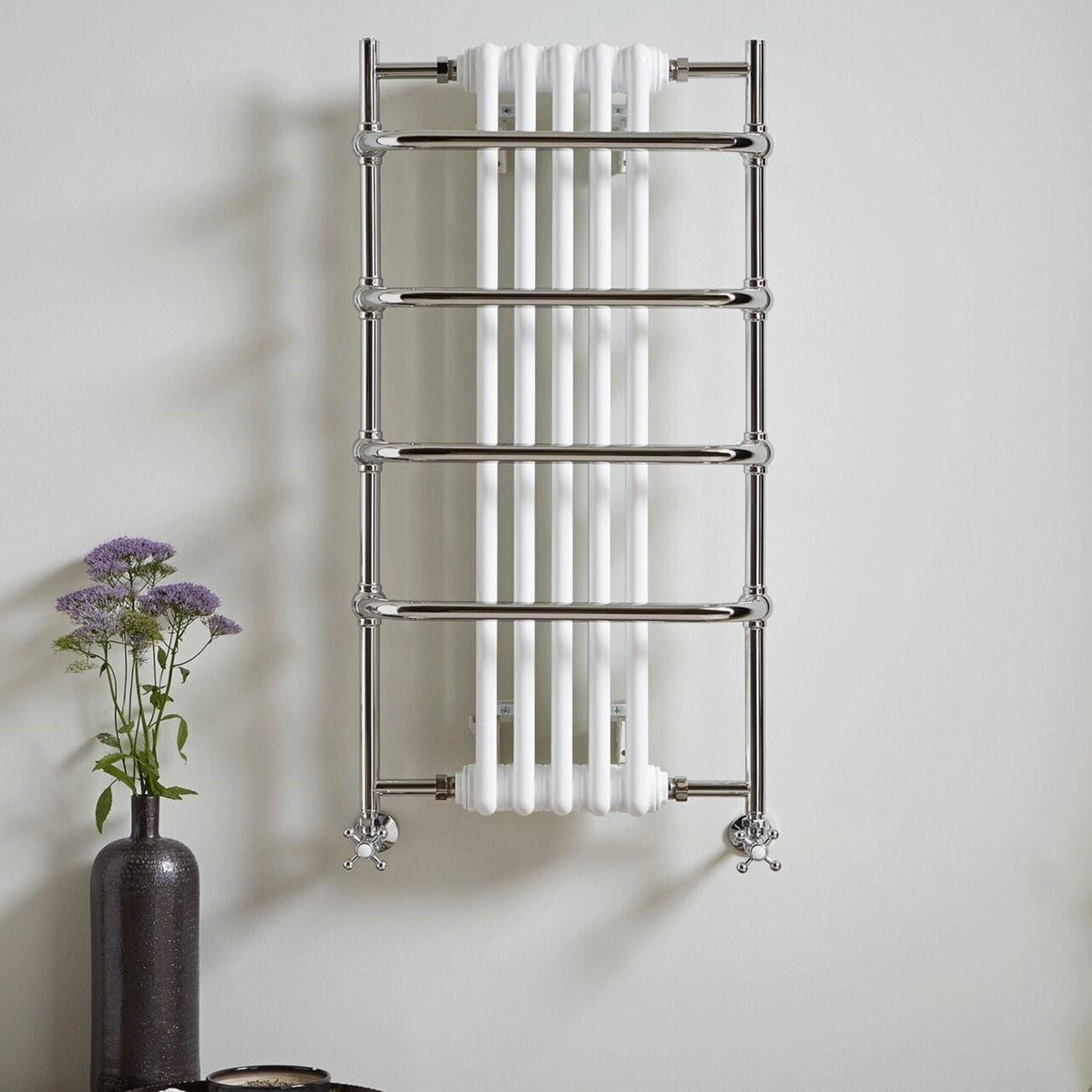 Vogue Insert Radiators Vogue Sequel V Straight Traditional Towel Radiator - 1000 x 525mm - Chrome