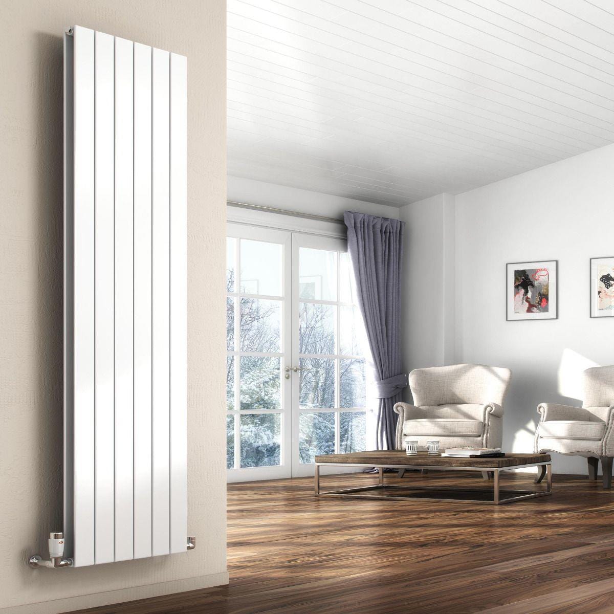 Reina Panel Radiator Reina Flat Vertical Double Panel Radiator 1800 x 440mm / White
