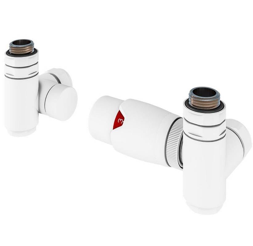 Totally Rads Eastbrook Dual Fuel TRV Thermostatic Radiator Valves 15mm in Matt White