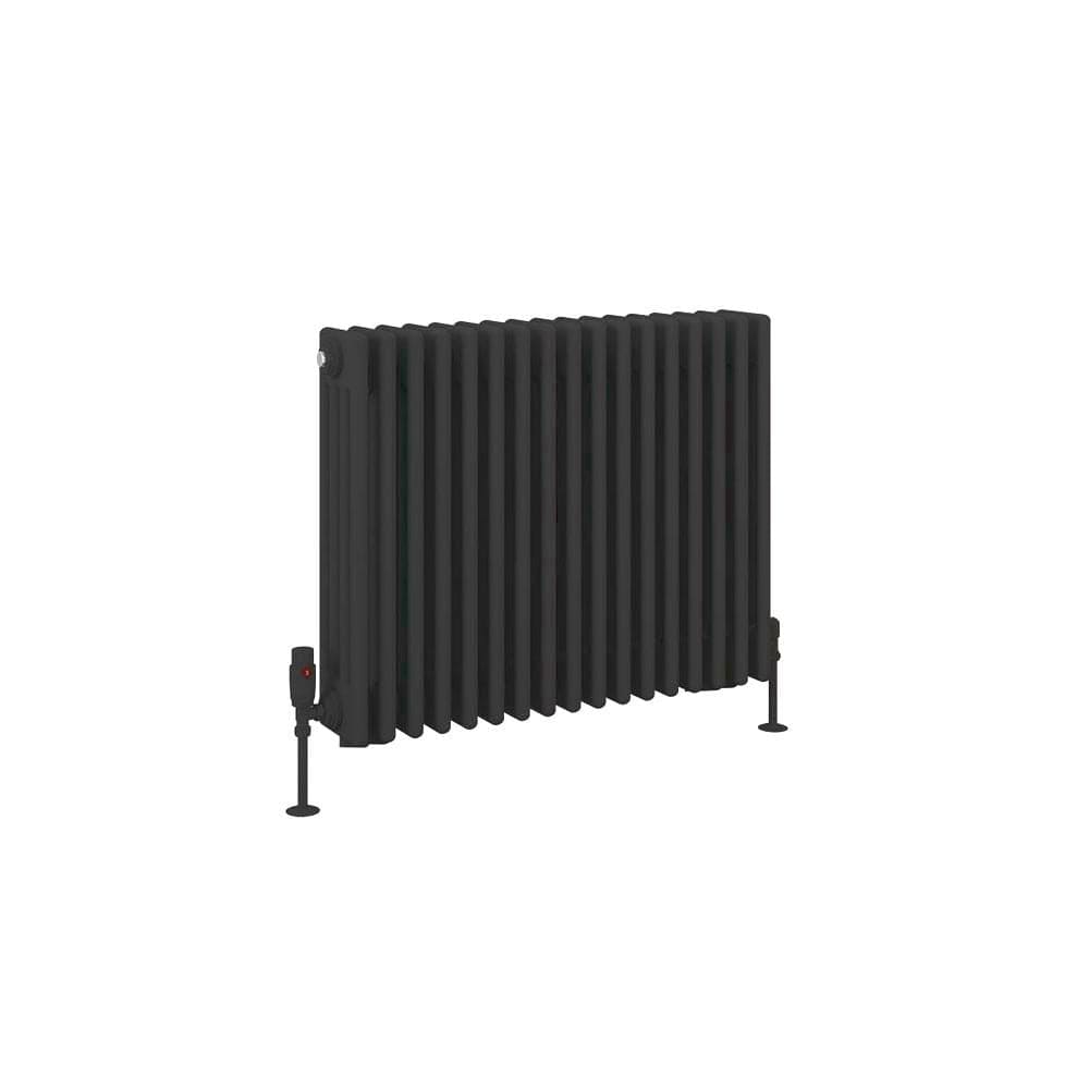 Eastbrook Column Radiator Eastbrook Rivassa Traditional 4 Column Radiator in Matt Black