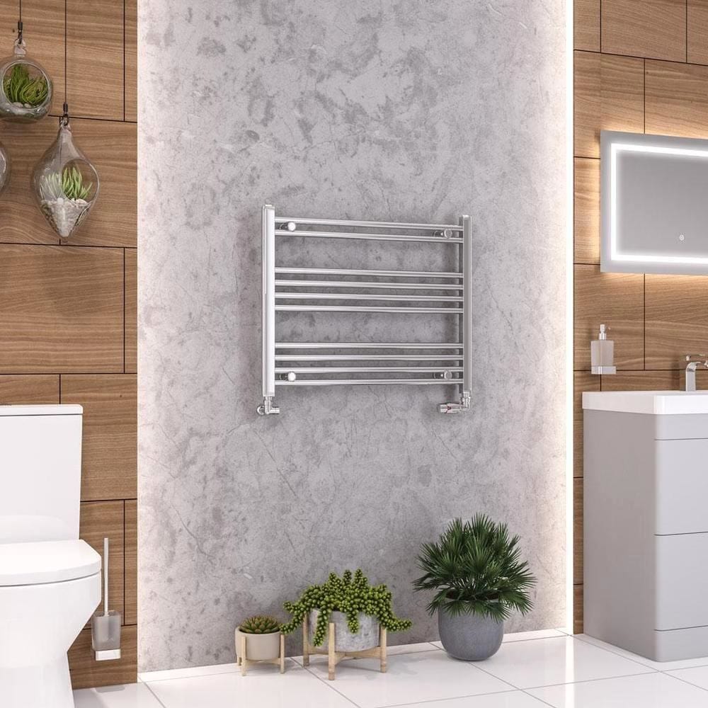 Eastbrook Ladder Rail Eastbrook Wendover Straight Heated Towel Rail in Chrome 600 x 750mm / Dual Fuel