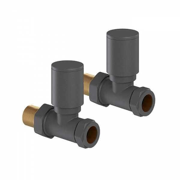 Tissino Radiator Valves Tissino Hugo2 Straight Radiator Valves - Anthracite - THU-207-AN