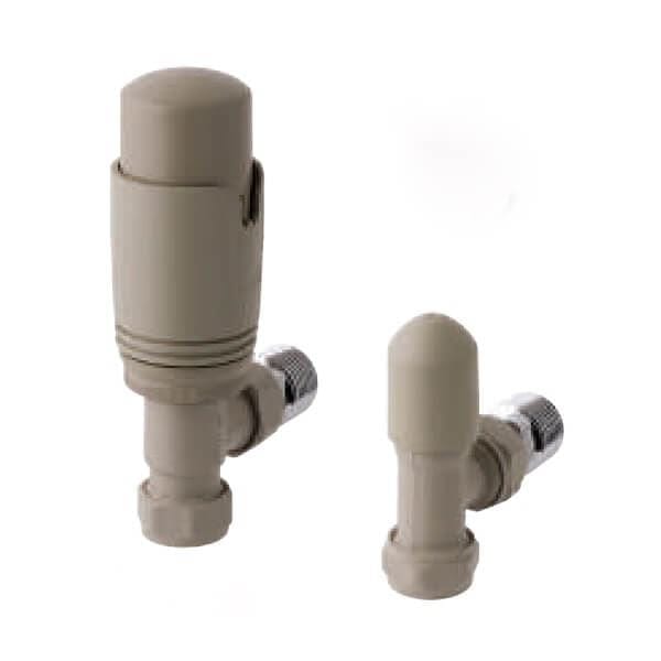 Totally Rads Eastbrook Biava Thermostatic Angled Radiator Valve and Lockshield - Matt Cappuccino - 41.3029