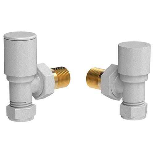 Vogue Radiator Valves Vogue Arne Round Manual Angled Valves - Grey Sparkle - VL003 15MMAP-ZGS