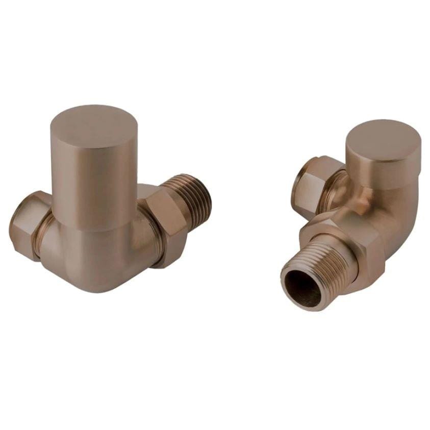 Totally Rads Radiator Valves JTP Corner Radiator Valve Brushed Bronze