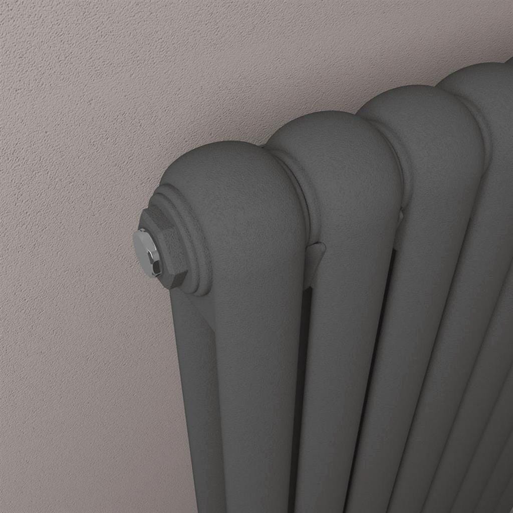 Eastbrook Column Radiators Eastbrook Rubano Straight Horizontal Traditional Column Radiator in Matt Anthracite