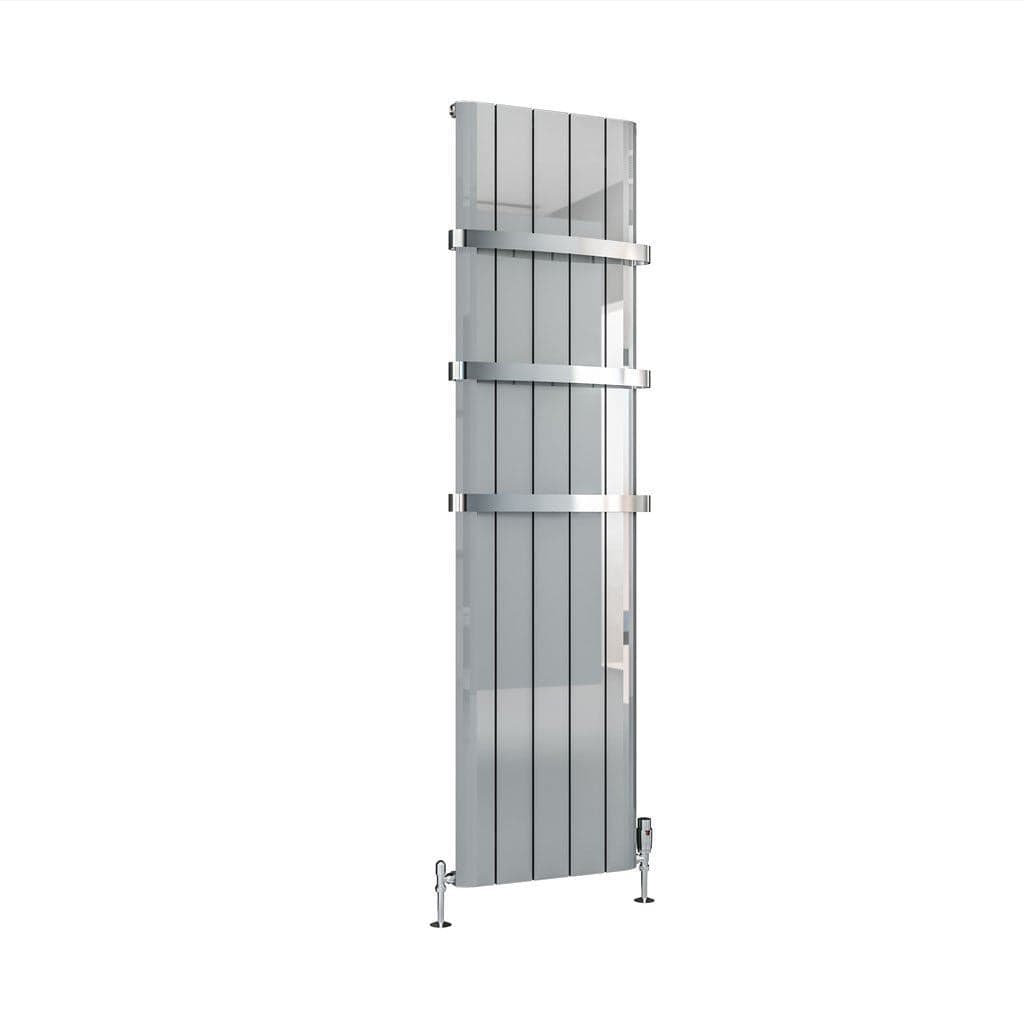 Eastbrook Vertical Panel Radiators Eastbrook Peretti Straight Vertical Aluminium Radiator in Polished Aluminium