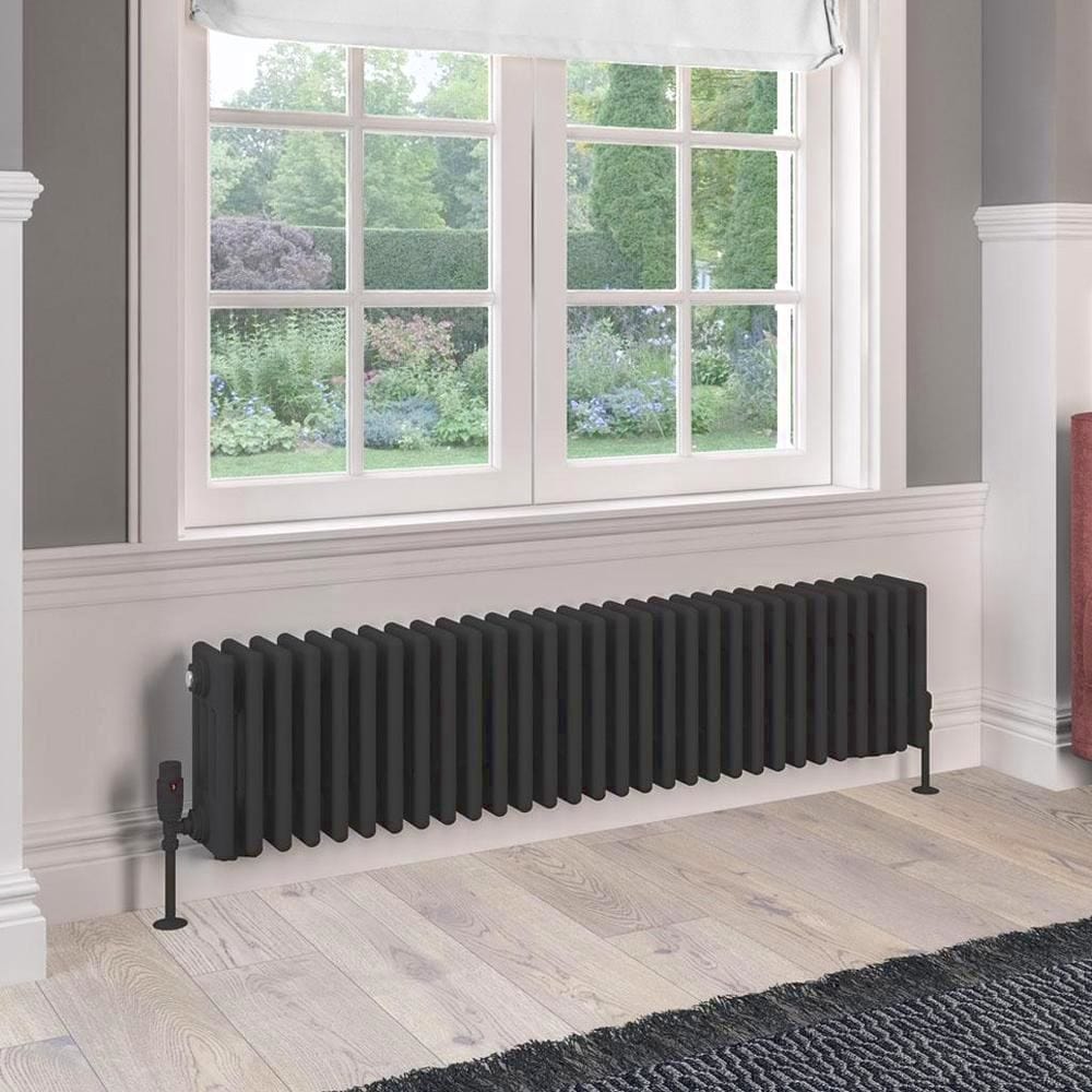 Eastbrook Rivassa Traditional 4 Column Radiator in Matt Black