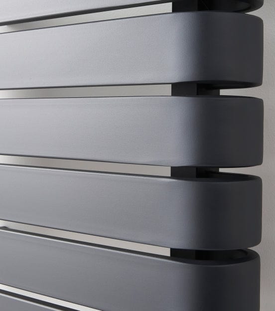 KRAD Panel Radiators K-RAD Denver Straight Horizontal Designer Radiator in Textured Grey