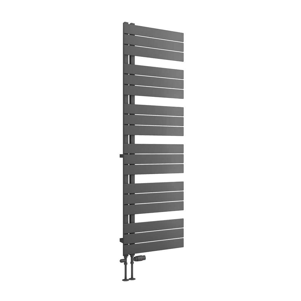 Eastbrook Designer Towel Radiator Eastbrook Helmsley Straight Vertical Designer Towel Rail in Matt Anthracite 1640 x 500 / Dual Fuel