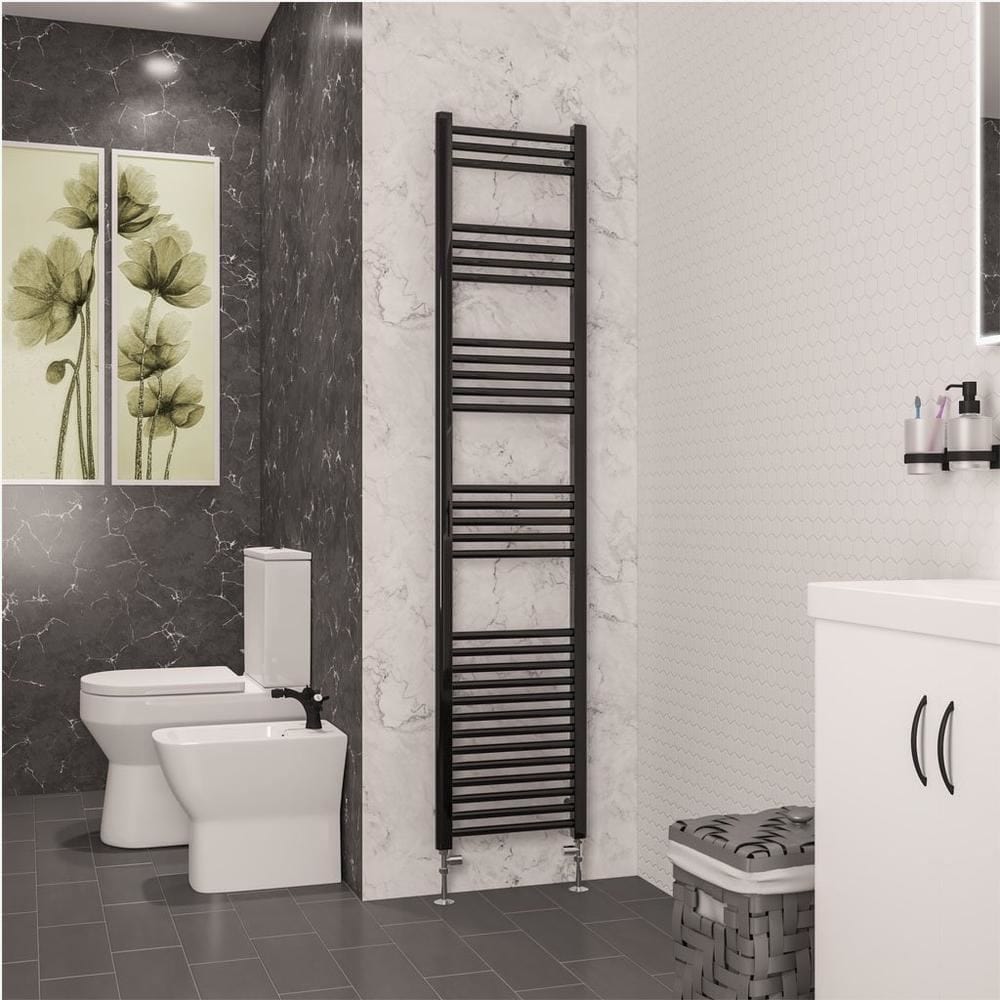 Eastbrook Ladder Rail Eastbrook Wendover Straight Heated Towel Rail in Black Gold 1800 x 400mm / Central Heating
