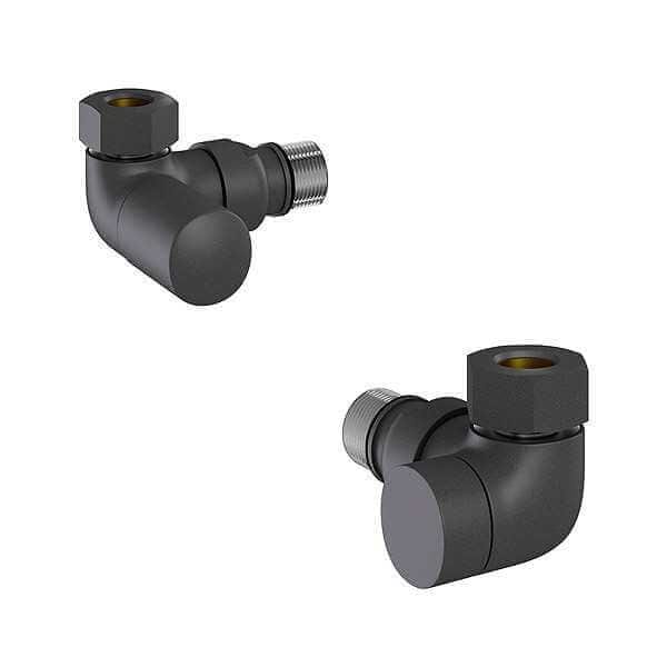 Tissino Radiator Valves Tissino Hugo2 Double Angled Radiator Valves - Anthracite - THU-201-AN