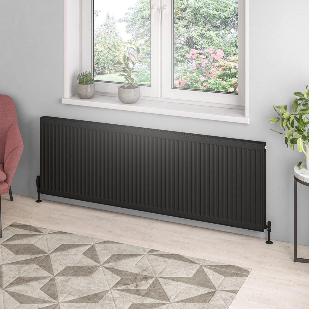 Aquarius Type 21 Aquarius Type 21 Compact Panel Radiator In Matt Black 600 x 1800