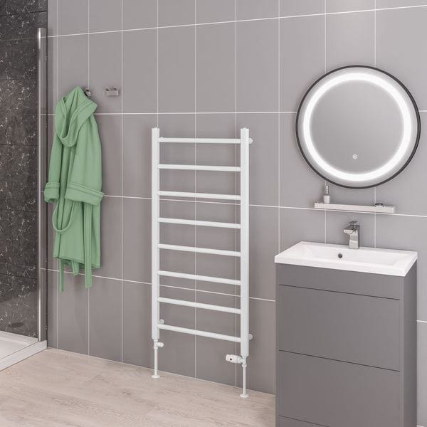 Eastbrook Eastbrook Tuscan Round Heated Towel Rail in White 1200 x 600mm / Electric Only