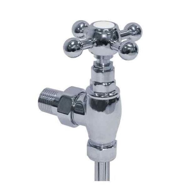 Vogue Radiator Valves Vogue Crosshead 2 Traditional Manual Angled Radiator Valve - Chrome - VL018 15MMAP-CP