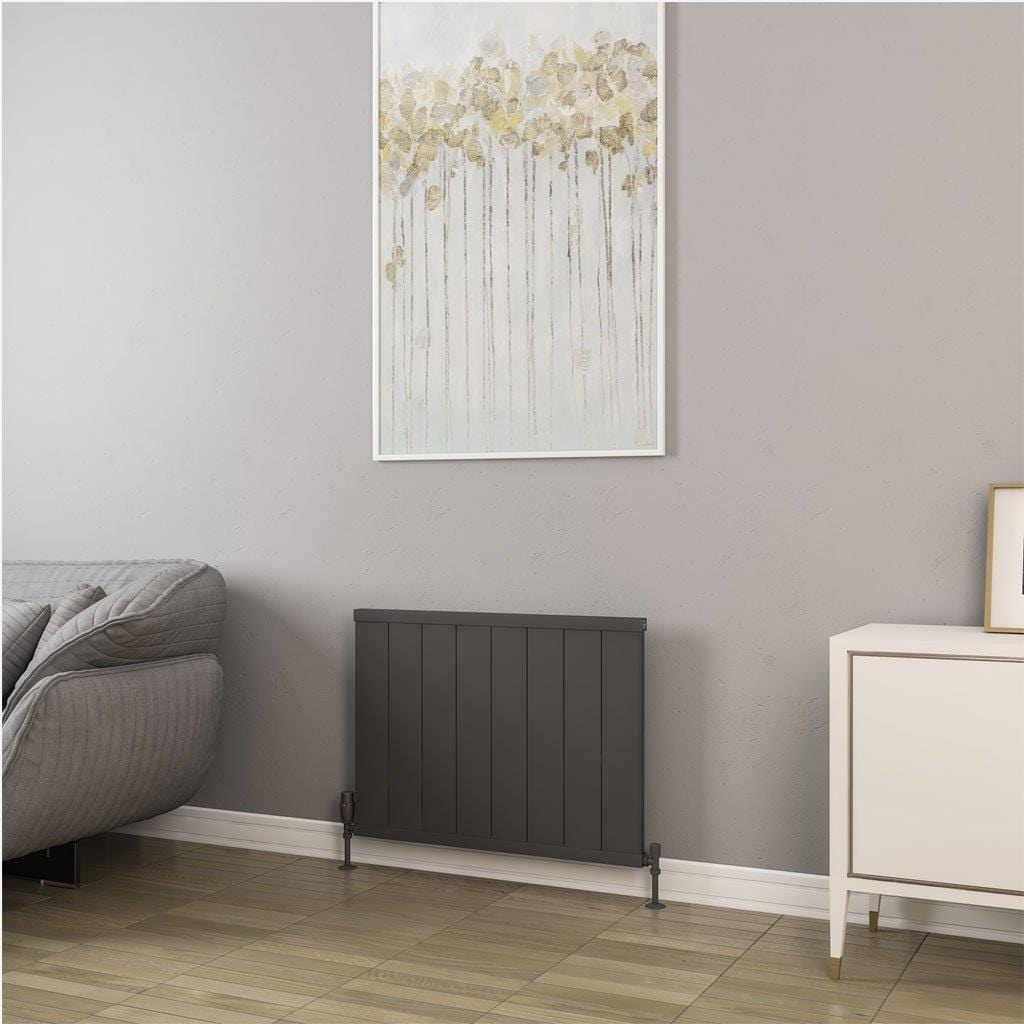 Eastbrook Panel Radiator Eastbrook Kingswood Slimline Horizontal Aluminium Radiator 600 x 810mm / Matt Anthracite