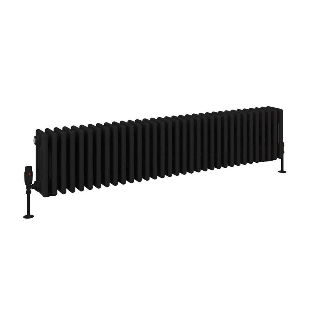 Eastbrook Column Radiator Eastbrook Rivassa Traditional 4 Column Radiator in Matt Black