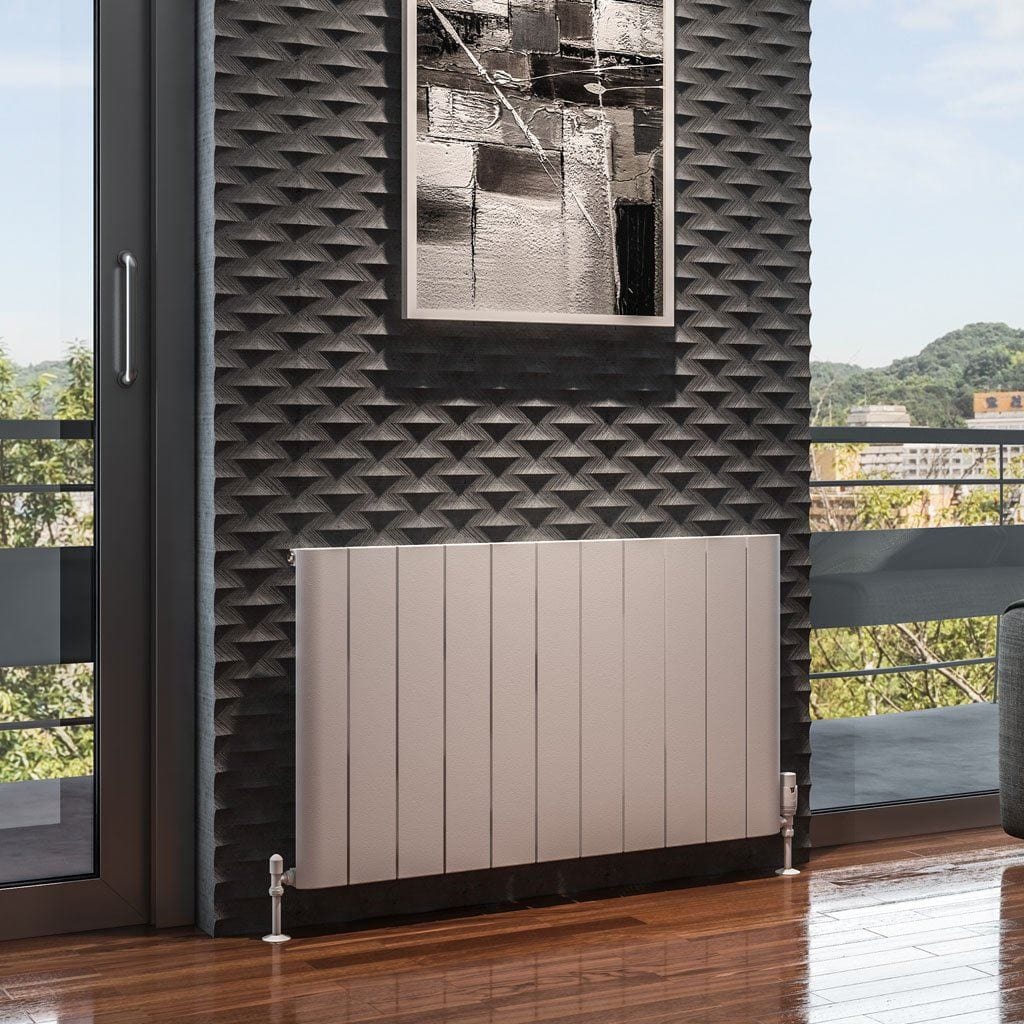 Eastbrook Panel Radiators Eastbrook Peretti Straight Horizontal Aluminum Radiator in Matt White 600 x 1040 / Central Heating