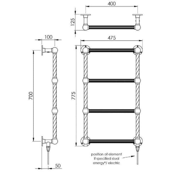 Vogue Traditional Towel Radiators Vogue Colonnade Straight Traditional Towel Radiator in Chrome