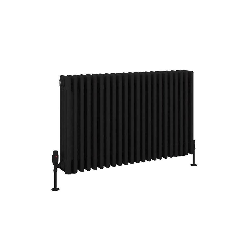 Eastbrook Column Radiator Eastbrook Rivassa Traditional 4 Column Radiator in Matt Black