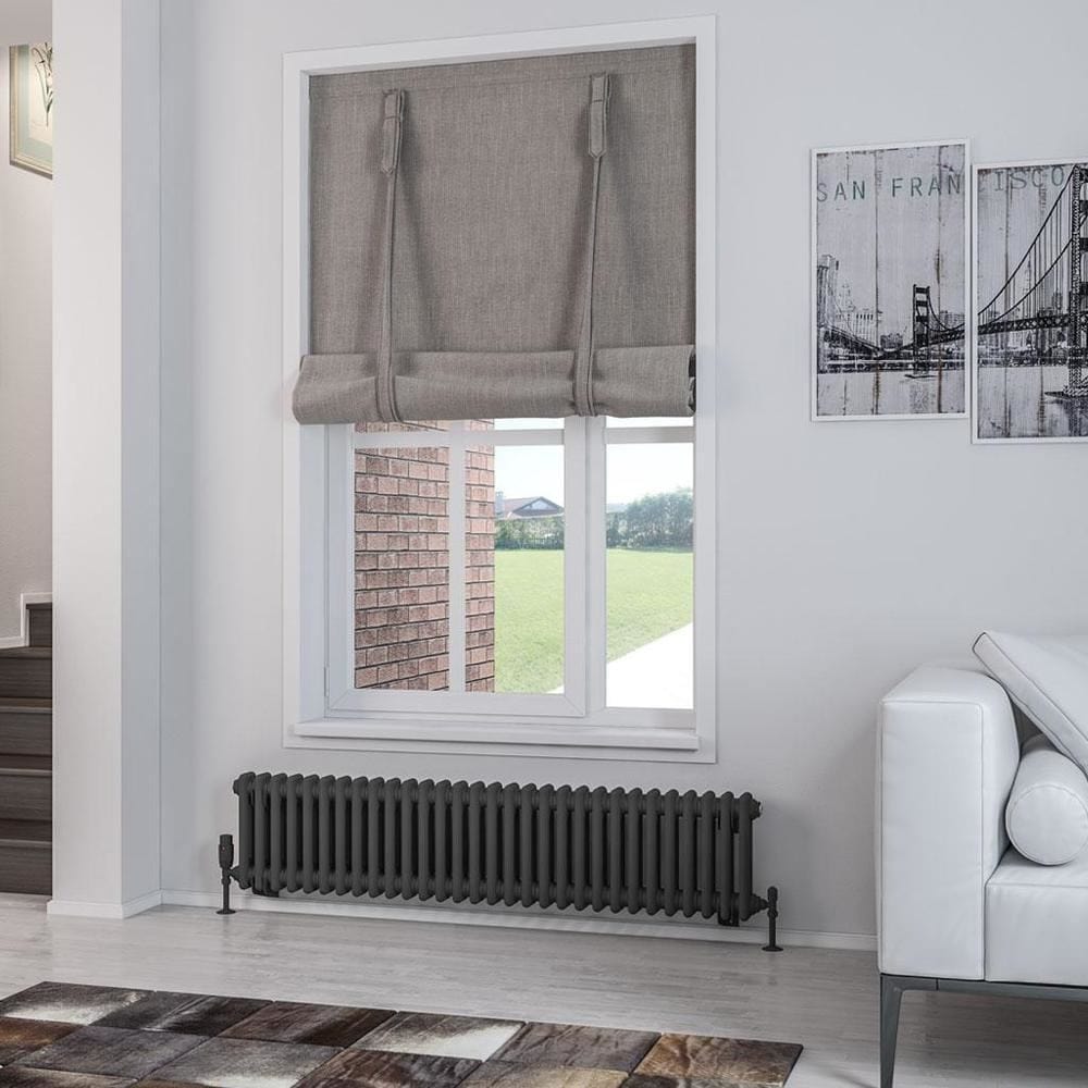 Eastbrook Column Radiator Eastbrook Rivassa Traditional 2 Column Radiator in Matt Anthracite 300 x 1373 / Central Heating