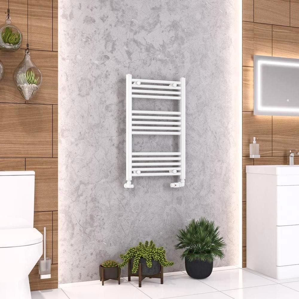Eastbrook Ladder Rail Eastbrook Wendover Straight Vertical Heated Towel Rail in White 800 x 500 / Electric Only