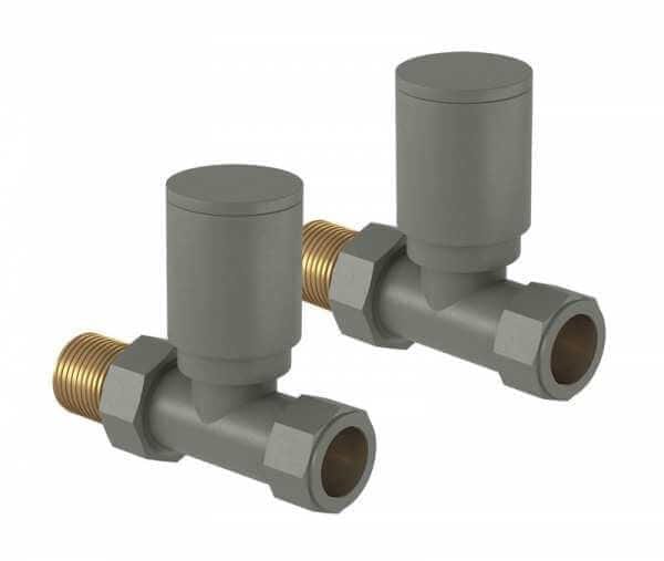 Tissino Radiator Valves Tissino Hugo Straight Radiator Valves Lusso Grey - THU-207-LG