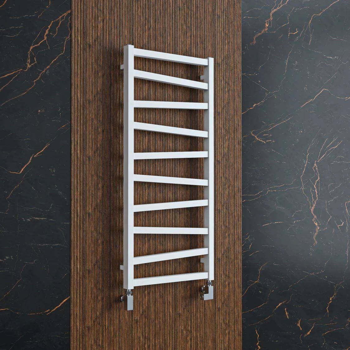 Crosswater Designer Towel Radiator Crosswater Wedge Designer Towel Rail in Soft White Matt