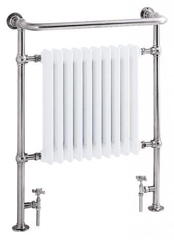 Heritage Insert Radiators Heritage Clifton Traditional Straight Vertical Heated Towel Radiator - Floor Mounted - 940mm X 735mm - Chrome - AHC73