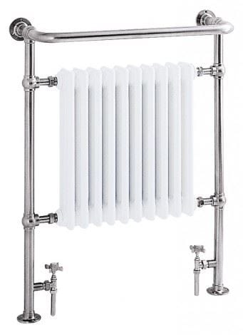 Heritage Insert Radiator Heritage Clifton Floor Mounted Traditional Radiator - 940 x 734mm - Chrome/White
