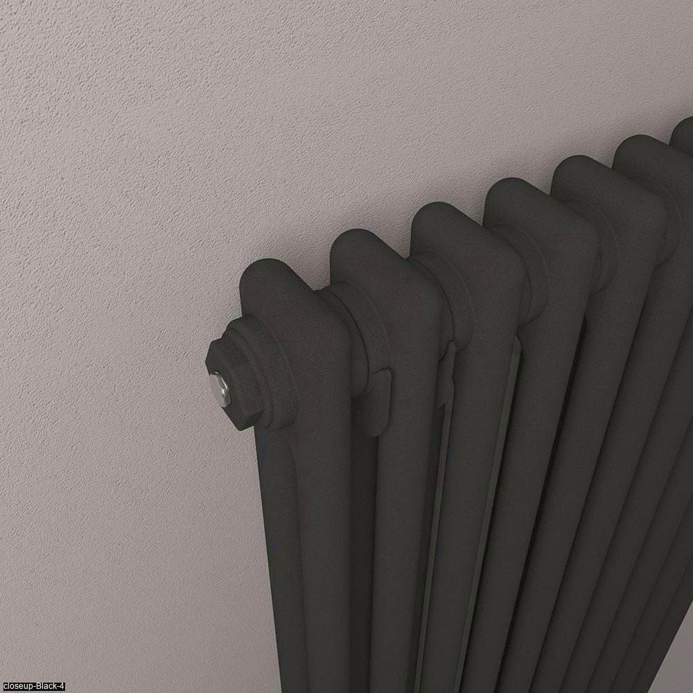 Eastbrook Column Radiator Eastbrook Rivassa Traditional 2 Column Radiator in Matt Black