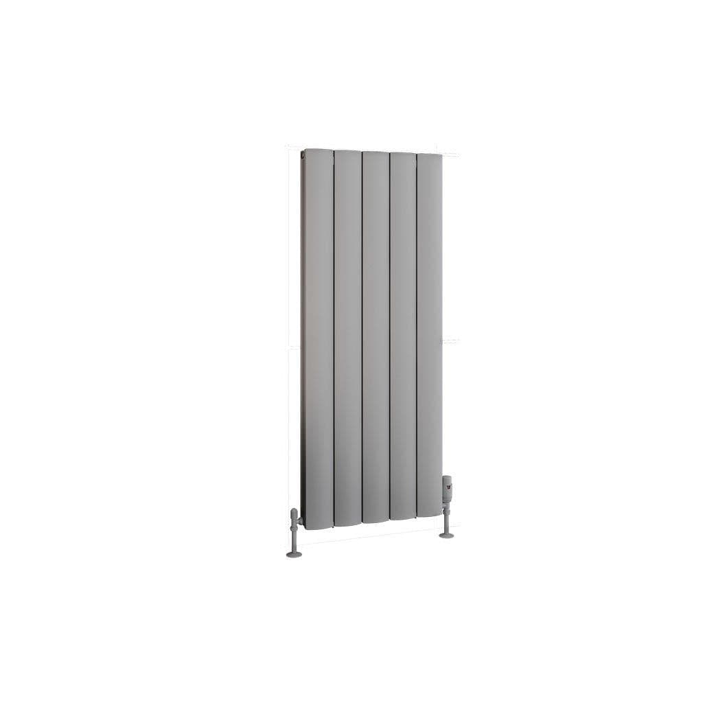 Eastbrook Panel Radiator Eastbrook Guardia Straight Vertical Aluminium Radiator in Matt Grey
