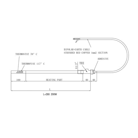 JTP Heating Elements JTP Heating Element with T-Piece