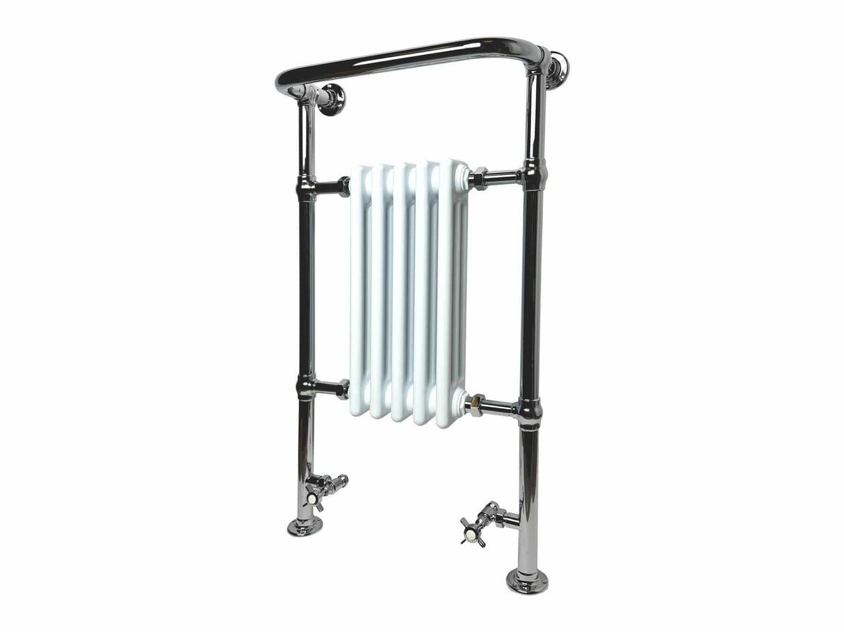 Imperial Insert Radiators Imperial Malmo 5 Bar Traditional Radiator - 960 x 538 - Polished Nickel/White - Central Heating - RAD0120100