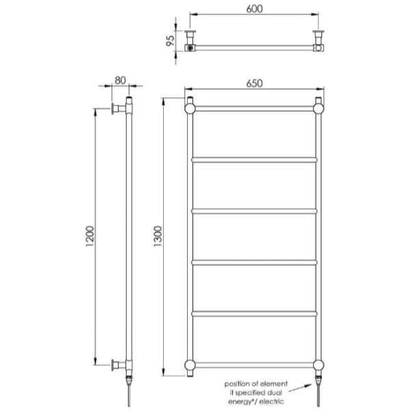 Vogue Designer Towel Radiators Vogue Venture Straight Designer Towel Radiator in Chrome
