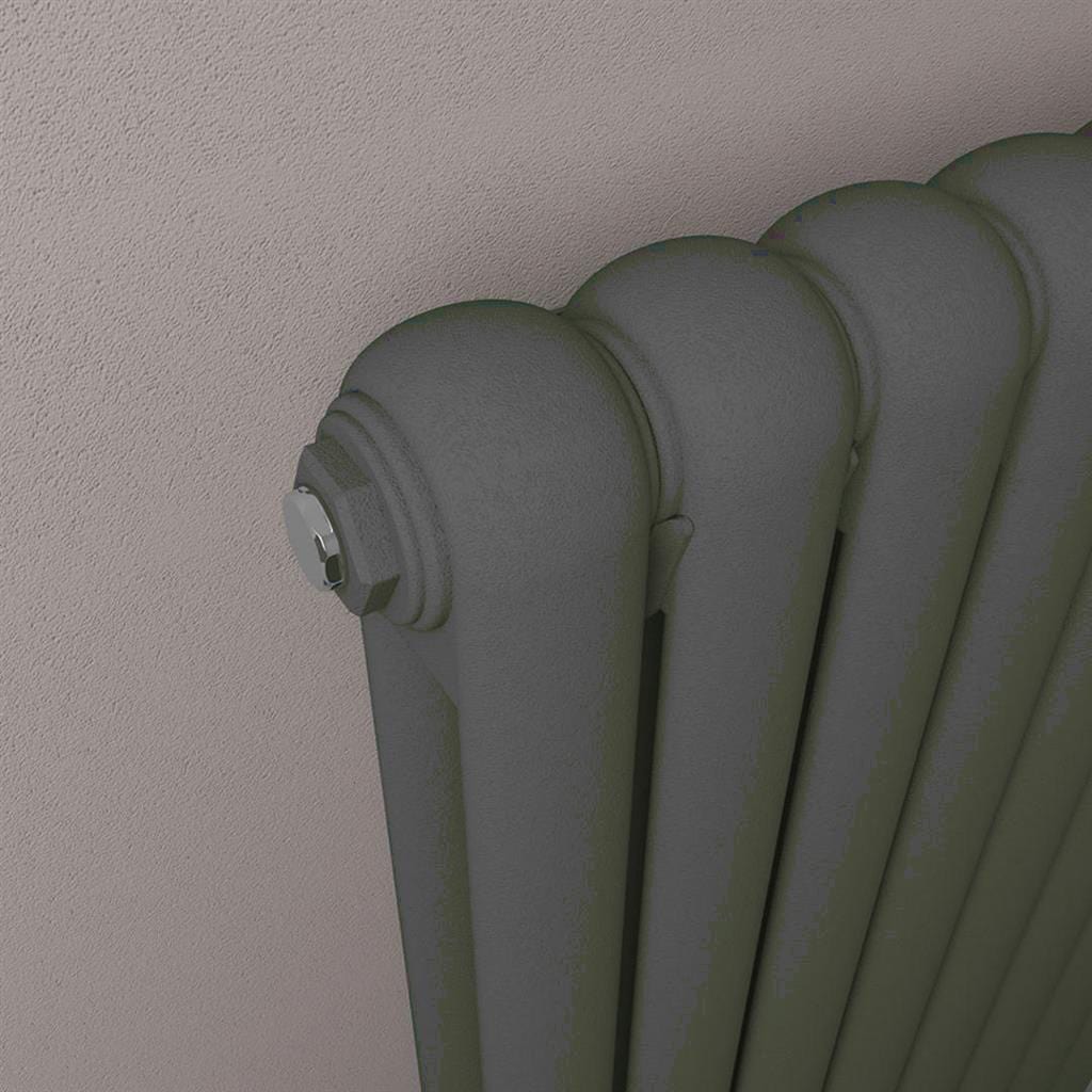 Eastbrook Column Radiators Eastbrook Rubano Straight Horizontal Traditional Column Radiator in Matt Anthracite