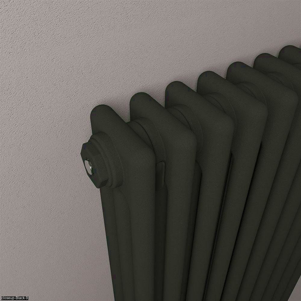 Eastbrook Column Radiator Eastbrook Rivassa Traditional 3 Column Radiator in Matt Black