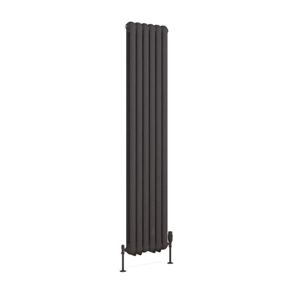 Eastbrook Column Radiators Eastbrook Rubano Straight Vertical Traditional Column Radiator in Matt Anthracite