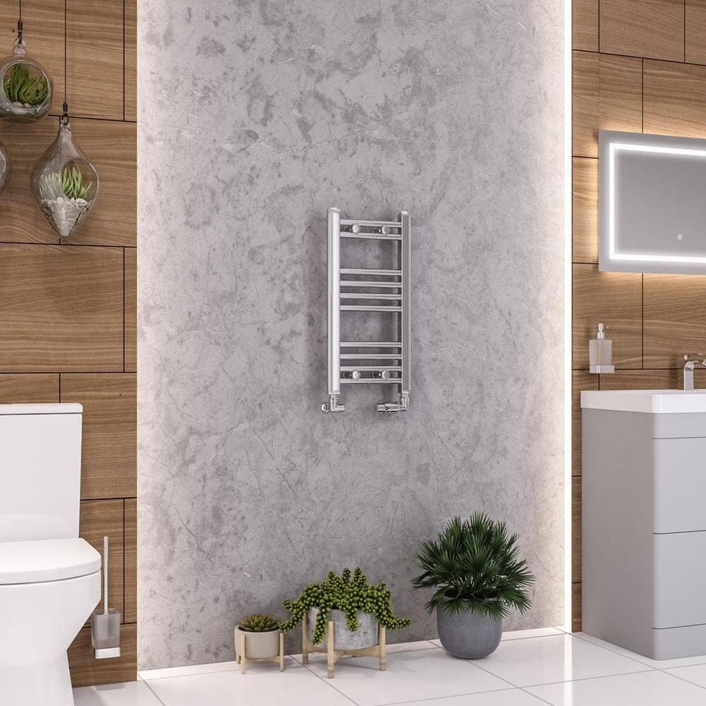 Eastbrook Ladder Rail Eastbrook Wendover Straight Heated Towel Rail in Chrome 600 x 300mm / Central Heating