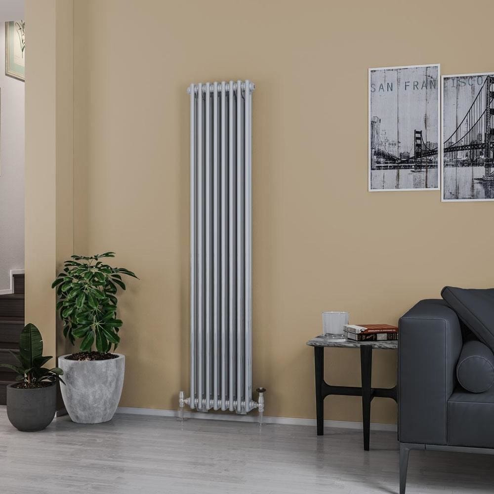 Eastbrook Column Radiator Eastbrook Rivassa Traditional 2 Column Radiator in Chrome Effect 1800 x 383 / Central Heating